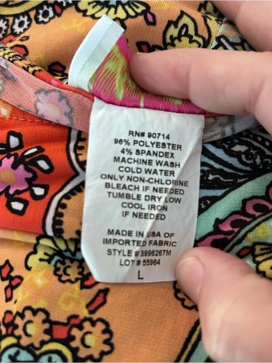 Ivy Lane EUC Size Large Paisley Knee Length Dress Bohemian Bottom Ruffle Midi - Picture 5 of 7